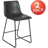image:imageFlash Furniture LeatherSoft Counter Height Stools Gray 2Pieces 2ETER1834524GY