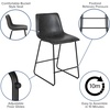 image:imageFlash Furniture LeatherSoft Counter Height Stools Gray 2Pieces 2ETER1834524GY