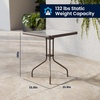 image:imageFlash Furniture Lila 235 Square Glass Metal Table with 2 Black Metal Aluminum Slat Stack ChairsBronze