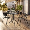 image:imageFlash Furniture Lila 235 Square Glass Metal Table with 2 Black Metal Aluminum Slat Stack ChairsClearBlack