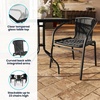 image:imageFlash Furniture Lila 235 Square Glass Metal Table with 2 Black Rattan Stack Chairs