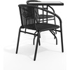 image:imageFlash Furniture Lila 235 Square Glass Metal Table with 2 Black Rattan Stack Chairs