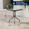 image:imageFlash Furniture Lila 235 Square Glass Metal Table with 2 Black Rattan Stack Chairs