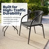 image:imageFlash Furniture Lila 235 Square Glass Metal Table with 2 Black Rattan Stack Chairs