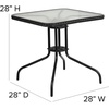 image:imageFlash Furniture Lila 3Piece 28 Square IndoorOutdoor Patio Table and Chairs Set Glass Metal Bistro Table and 2 Stacking Rattan Chairs BrownClearBlack