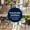image:imageFlash Furniture Lila 3Piece 28 Square IndoorOutdoor Patio Table and Chairs Set Glass Metal Bistro Table and 2 Stacking Rattan Chairs BrownClearDark Brown