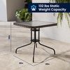 image:imageFlash Furniture Lila 3Piece 28 Square IndoorOutdoor Patio Table and Chairs Set Glass Metal Bistro Table and 2 Stacking Rattan Chairs BrownClearDark Brown