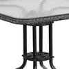 image:imageFlash Furniture Lila 3Piece 28 Square IndoorOutdoor Patio Table and Chairs Set Glass Metal Bistro Table and 2 Stacking Rattan Chairs BrownClearGray