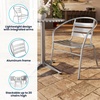 image:imageFlash Furniture Lila Commercial Aluminum IndoorOutdoor Restaurant Stack Chair with Triple Slat Back and ArmsSet of 1