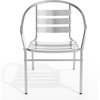 image:imageFlash Furniture Lila Commercial Aluminum IndoorOutdoor Restaurant Stack Chair with Triple Slat Back and ArmsSet of 1