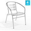image:imageFlash Furniture Lila Commercial Aluminum IndoorOutdoor Restaurant Stack Chair with Triple Slat Back and ArmsSet of 4
