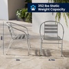 image:imageFlash Furniture Lila Commercial Aluminum IndoorOutdoor Restaurant Stack Chair with Triple Slat Back and ArmsSet of 4