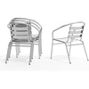 image:imageFlash Furniture Lila Commercial Aluminum IndoorOutdoor Restaurant Stack Chair with Triple Slat Back and ArmsSet of 4