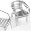 image:imageFlash Furniture Lila Commercial Aluminum IndoorOutdoor Restaurant Stack Chair with Triple Slat Back and ArmsSet of 4