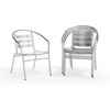 image:imageFlash Furniture Lila Commercial Aluminum IndoorOutdoor Restaurant Stack Chair with Triple Slat Back and ArmsSet of 4