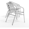image:imageFlash Furniture Lila Commercial Aluminum IndoorOutdoor Restaurant Stack Chair with Triple Slat Back and ArmsSet of 4