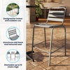 image:imageFlash Furniture Lila Commercial Black IndoorOutdoor Restaurant Stack Stool with Triple Slat BackBlackSilver