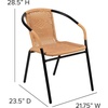 image:imageFlash Furniture Lila Modern Rattan IndoorOutdoor Stackable Dining Chairs Stacking Rattan Bistro Chairs for Patio or Restaurant Set of 4 BrownBeige