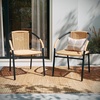 image:imageFlash Furniture Lila Modern Rattan IndoorOutdoor Stackable Dining Chairs Stacking Rattan Bistro Chairs for Patio or Restaurant Set of 4 BrownBeige