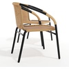 image:imageFlash Furniture Lila Modern Rattan IndoorOutdoor Stackable Dining Chairs Stacking Rattan Bistro Chairs for Patio or Restaurant Set of 4 BrownBeige