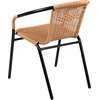 image:imageFlash Furniture Lila Modern Rattan IndoorOutdoor Stackable Dining Chairs Stacking Rattan Bistro Chairs for Patio or Restaurant Set of 4 BrownBeige
