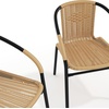 image:imageFlash Furniture Lila Modern Rattan IndoorOutdoor Stackable Dining Chairs Stacking Rattan Bistro Chairs for Patio or Restaurant Set of 4 BrownBeige