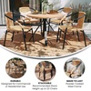 image:imageFlash Furniture Lila Modern Rattan IndoorOutdoor Stackable Dining Chairs Stacking Rattan Bistro Chairs for Patio or Restaurant Set of 4 BrownBeige