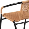 image:imageFlash Furniture Lila Modern Rattan IndoorOutdoor Stackable Dining Chairs Stacking Rattan Bistro Chairs for Patio or Restaurant Set of 4 BrownBeige