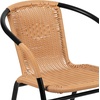 image:imageFlash Furniture Lila Modern Rattan IndoorOutdoor Stackable Dining Chairs Stacking Rattan Bistro Chairs for Patio or Restaurant Set of 4 BrownBeige
