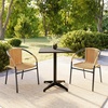 image:imageFlash Furniture Lila Modern Rattan IndoorOutdoor Stackable Dining Chairs Stacking Rattan Bistro Chairs for Patio or Restaurant Set of 4 BrownBeige