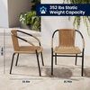 image:imageFlash Furniture Lila Modern Rattan IndoorOutdoor Stackable Dining Chairs Stacking Rattan Bistro Chairs for Patio or Restaurant Set of 4 BrownBeige
