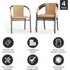 image:imageFlash Furniture Lila Modern Rattan IndoorOutdoor Stackable Dining Chairs Stacking Rattan Bistro Chairs for Patio or Restaurant Set of 4 BrownBeige