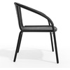 image:imageFlash Furniture Lila Modern Rattan IndoorOutdoor Stackable Dining Chairs Stacking Rattan Bistro Chairs for Patio or Restaurant Set of 4 BrownBlack