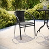 image:imageFlash Furniture Lila Modern Rattan IndoorOutdoor Stackable Dining Chairs Stacking Rattan Bistro Chairs for Patio or Restaurant Set of 4 BrownBlack