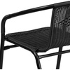 image:imageFlash Furniture Lila Modern Rattan IndoorOutdoor Stackable Dining Chairs Stacking Rattan Bistro Chairs for Patio or Restaurant Set of 4 BrownBlack