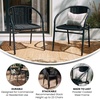 image:imageFlash Furniture Lila Modern Rattan IndoorOutdoor Stackable Dining Chairs Stacking Rattan Bistro Chairs for Patio or Restaurant Set of 4 BrownBlack