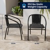 image:imageFlash Furniture Lila Modern Rattan IndoorOutdoor Stackable Dining Chairs Stacking Rattan Bistro Chairs for Patio or Restaurant Set of 4 BrownBlack