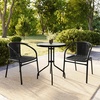 image:imageFlash Furniture Lila Modern Rattan IndoorOutdoor Stackable Dining Chairs Stacking Rattan Bistro Chairs for Patio or Restaurant Set of 4 BrownBlack