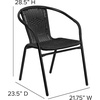 image:imageFlash Furniture Lila Modern Rattan IndoorOutdoor Stackable Dining Chairs Stacking Rattan Bistro Chairs for Patio or Restaurant Set of 4 BrownBlack