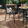 image:imageFlash Furniture Lila Modern Rattan IndoorOutdoor Stackable Dining Chairs Stacking Rattan Bistro Chairs for Patio or Restaurant Set of 4 BrownBlack