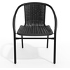 image:imageFlash Furniture Lila Modern Rattan IndoorOutdoor Stackable Dining Chairs Stacking Rattan Bistro Chairs for Patio or Restaurant Set of 4 BrownBlack