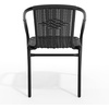 image:imageFlash Furniture Lila Modern Rattan IndoorOutdoor Stackable Dining Chairs Stacking Rattan Bistro Chairs for Patio or Restaurant Set of 4 BrownBlack