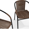 image:imageFlash Furniture Lila Modern Rattan IndoorOutdoor Stackable Dining Chairs Stacking Rattan Bistro Chairs for Patio or Restaurant Set of 4 BrownDark Brown