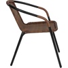 image:imageFlash Furniture Lila Modern Rattan IndoorOutdoor Stackable Dining Chairs Stacking Rattan Bistro Chairs for Patio or Restaurant Set of 4 BrownDark Brown