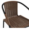 image:imageFlash Furniture Lila Modern Rattan IndoorOutdoor Stackable Dining Chairs Stacking Rattan Bistro Chairs for Patio or Restaurant Set of 4 BrownDark Brown