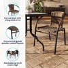 image:imageFlash Furniture Lila Modern Rattan IndoorOutdoor Stackable Dining Chairs Stacking Rattan Bistro Chairs for Patio or Restaurant Set of 4 BrownDark Brown