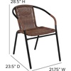 image:imageFlash Furniture Lila Modern Rattan IndoorOutdoor Stackable Dining Chairs Stacking Rattan Bistro Chairs for Patio or Restaurant Set of 4 BrownDark Brown