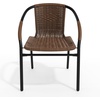 image:imageFlash Furniture Lila Modern Rattan IndoorOutdoor Stackable Dining Chairs Stacking Rattan Bistro Chairs for Patio or Restaurant Set of 4 BrownDark Brown