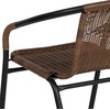 image:imageFlash Furniture Lila Modern Rattan IndoorOutdoor Stackable Dining Chairs Stacking Rattan Bistro Chairs for Patio or Restaurant Set of 4 BrownDark Brown