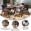 image:imageFlash Furniture Lila Modern Rattan IndoorOutdoor Stackable Dining Chairs Stacking Rattan Bistro Chairs for Patio or Restaurant Set of 4 BrownDark Brown